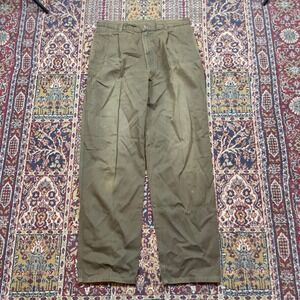 VTG 80s 90s Bay to Bay Pacific Waxed Cotton Pleated Baggy Dress Pants Size 33x32